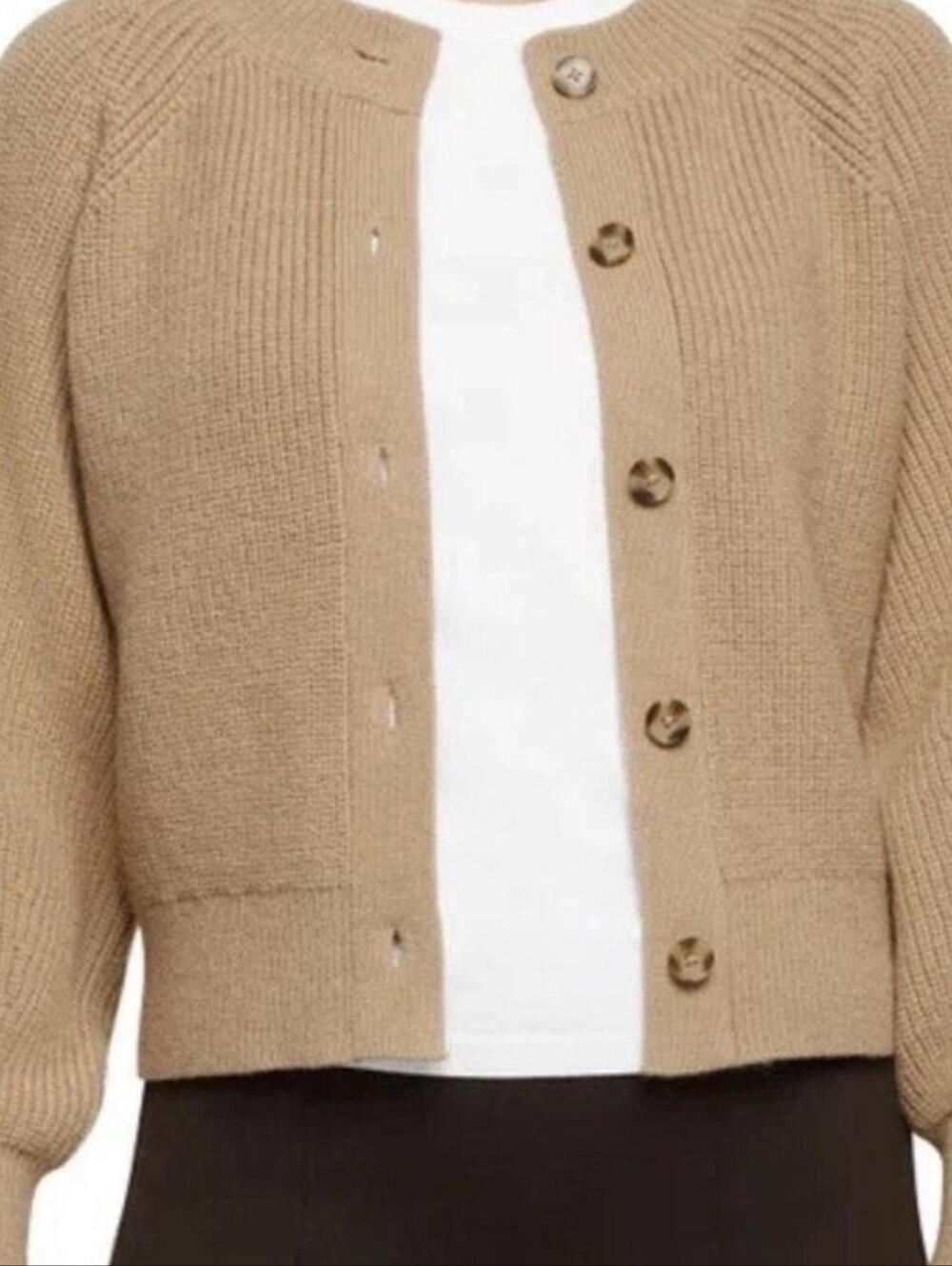 Banana Republic Women's Beige Button-Front Knit Cardigan